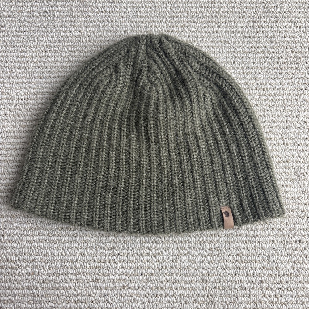 Fjallraven Olive Green Rib Knit Beanie